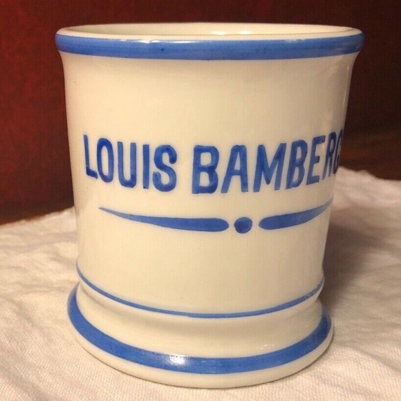Antique Personalized Porcelain Shaving Mug -Louis Bamberger, made in Germany